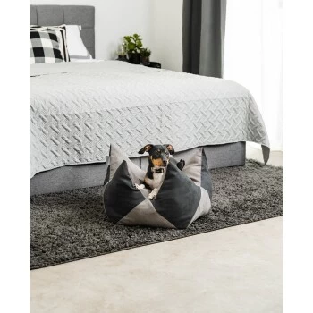 Lionto Hundebett - Kronenkissen Grau/ Schwarz S 3 Lionto Hundebett - Kronenkissen Grau/ Schwarz S – Bild 3