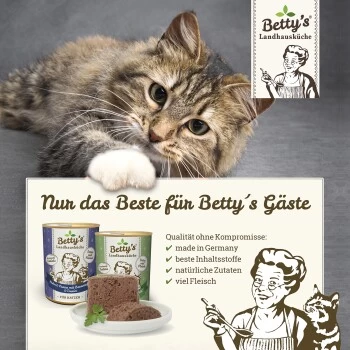 Betty's Landhausküche Rind Pur Mit Leinöl 6 X 200g Für Katze 3 Betty's Landhausküche Rind Pur Mit Leinöl 6 X 200g Für Katze – Bild 3