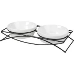 AniOne Keramik Doppelnapf Ständer 2 Stück, 350 Ml