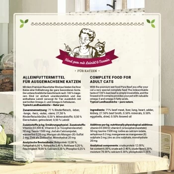 Betty's Landhausküche Rind Pur Mit Leinöl 6 X 200g Für Katze 6 Betty's Landhausküche Rind Pur Mit Leinöl 6 X 200g Für Katze – Bild 6