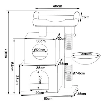 Lionto Kratzbaum 70 Cm Dunkelgrau 7 Lionto Kratzbaum 70 Cm Dunkelgrau – Bild 7