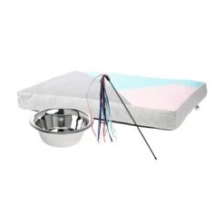 FIT+FUN Set Wirbelwind - Liegekissen + Katzenangel + Futterschüssel