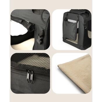 Lionto Hundetransportbox - Faltbar - Schwarz S 5 Lionto Hundetransportbox - Faltbar - Schwarz S – Bild 5