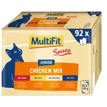 MultiFit Junior Sauce Chicken Mix Multipack XXL 92x100g 1 MultiFit Junior Sauce Chicken Mix Multipack XXL 92x100g