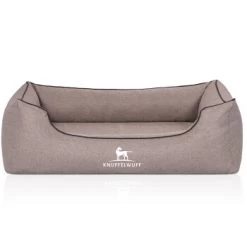 Knuffelwuff Orthopädisches Hundebett Wippo Aus Velours Mit Handwebcharakter Grau M-L