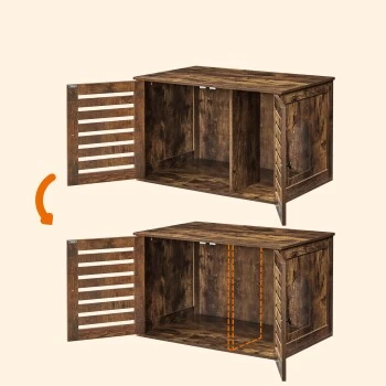 FEANDREA Katzenklo Mit Tür Vintagebraun 5 FEANDREA Katzenklo Mit Tür Vintagebraun – Bild 5