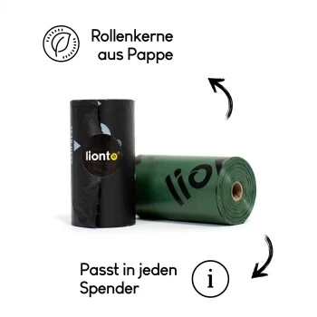 Lionto 900 Hundekotbeutel, Schwarz/grün 2 Lionto 900 Hundekotbeutel, Schwarz/grün – Bild 2