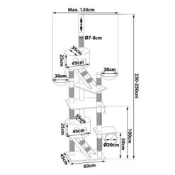 Lionto Kratzbaum XXL, Höhenverstellbar (230 - 250 Cm) Dunkelgrau -Haustierprodukte a36fcc566d4831d79f29f0ae2103b3286b769587 1657032 de DE 64c5f65a4f6e9a66e74570e1af5d83538ee6f0f4amhYQS