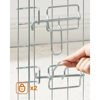 FEANDREA Welpenauslauf Faltbar Silber 2 FEANDREA Welpenauslauf Faltbar Silber – Bild 2