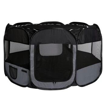 Lionto Welpenauslauf Aus Oxfordgewebe Grau/ Schwarz 1 Lionto Welpenauslauf Aus Oxfordgewebe Grau/ Schwarz