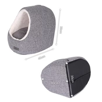 Lionto Katzenhöhle Mit Wendekissen Hellgrau 6 Lionto Katzenhöhle Mit Wendekissen Hellgrau – Bild 6