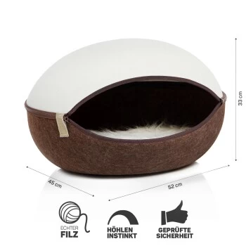 Canadian Cat Company Filz Katzennest Braun/ Beige 2 Canadian Cat Company Filz Katzennest Braun/ Beige – Bild 2